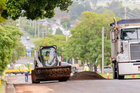 Roadworks taking place along Hill Street in Muswellbrook