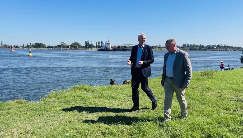 Business Hunter CEO Bob Hawes and Muswellbrook Mayor Jeff Drayton, Newcastle harbour